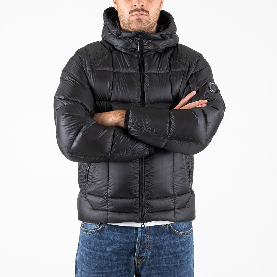 D.D. Shell Hooded Medium Down Jacket Black - C.P. Company | The