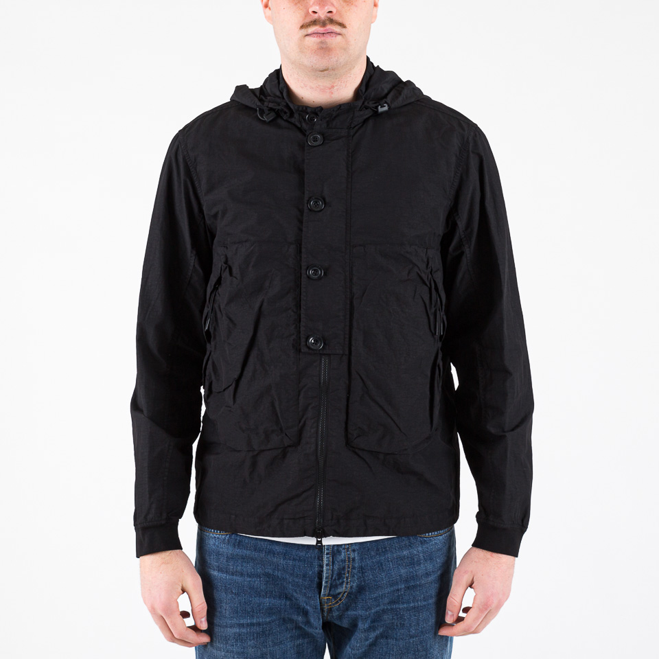Flatt Nylon Goggle Overshirt Black - C.P. Company | The Firm Shop