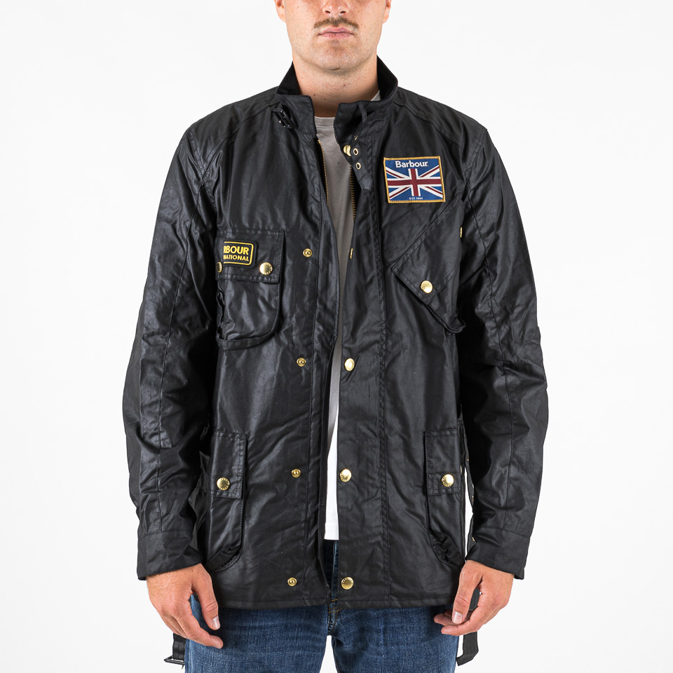 Union Jack International Wax Jacket Black - Barbour International