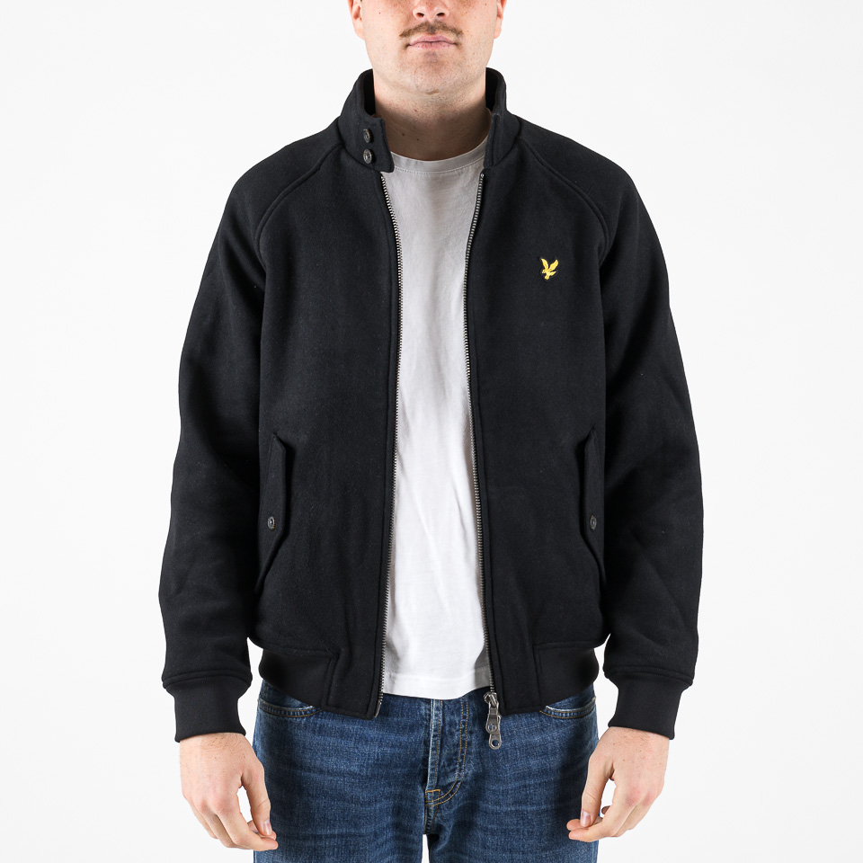 Double Face Wool Harrington Jacket Jet black - Lyle & Scott | The