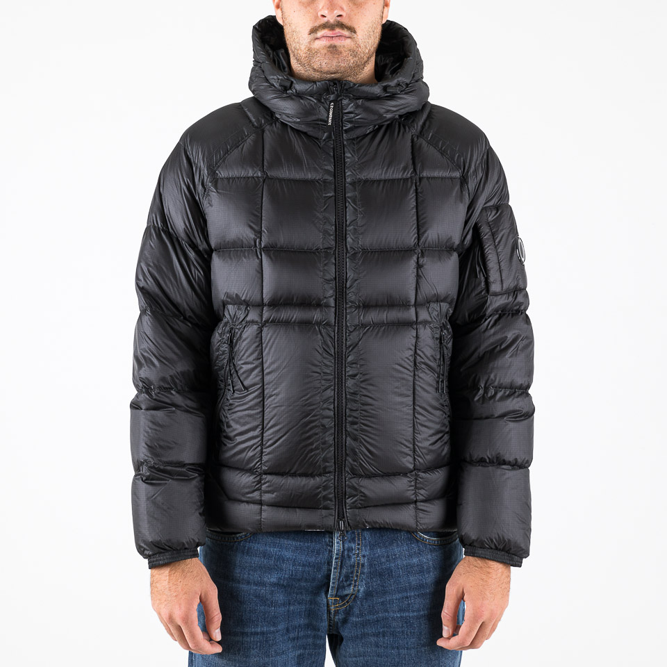 D.D. Shell Hooded Medium Down Jacket Black - C.P. Company | The