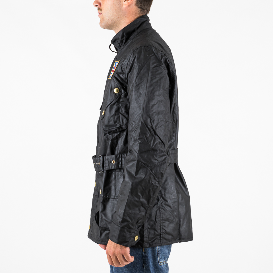 Union Jack International Wax Jacket Black - Barbour International