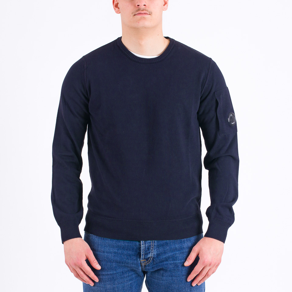 Cotton Crepe Crew Neck Knit Total eclipse - C.P. Company | The