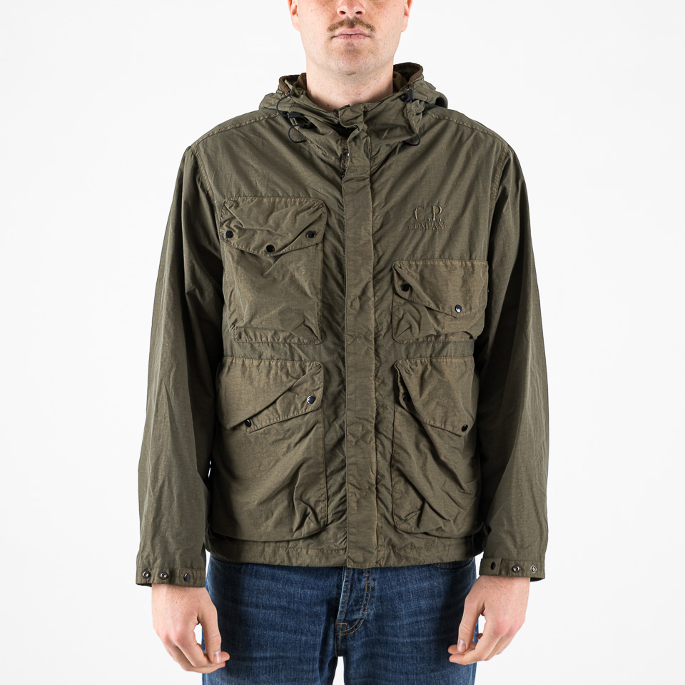 Flatt Nylon Goggle Jacket Ivy green - C.P. Company | The Firm Shop