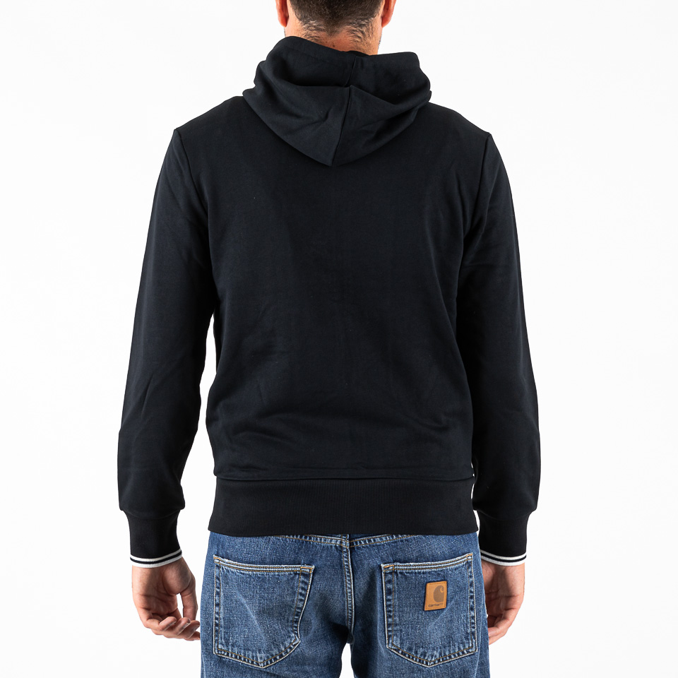 Hooded Zip Through Sweatshirt Black - Fred Perry | The Firm Shop