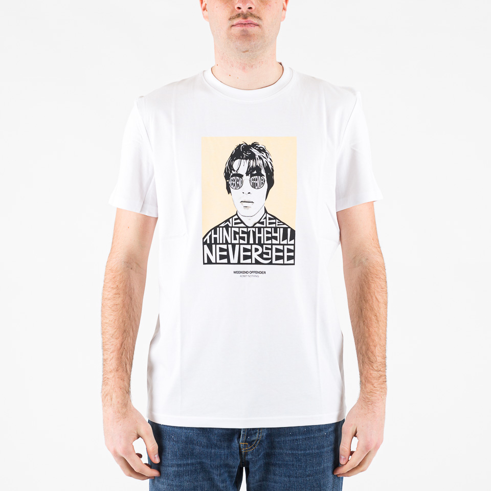 T-shirt Weekend Offender Bonpensiero – Lilas/pervenche, Logo Détresse, Coton, Homme