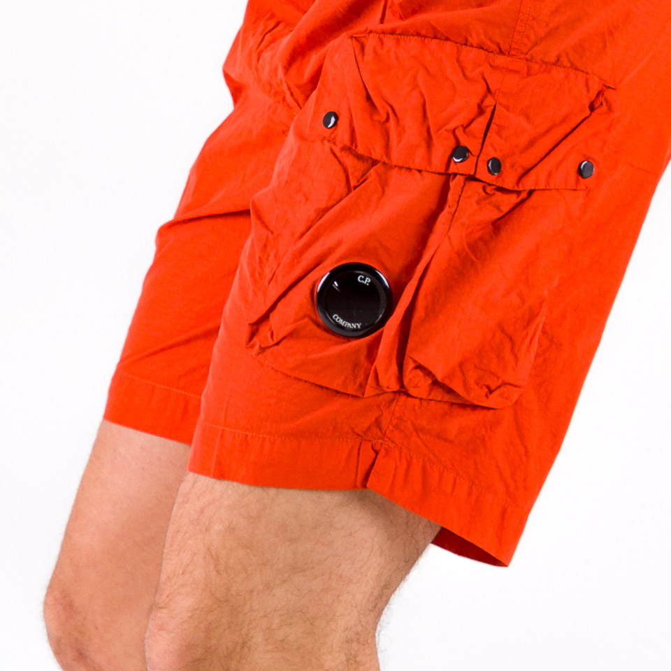 Short Actif C.P. Company Unisexe, Taille 10, Orange, Nylon, Taille élastique